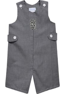 Vive La Fete Kennesaw State Owls Toddler Black Gingham Overalls