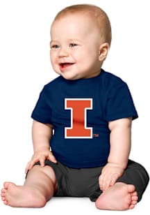 Illinois Fighting Illini Infant Primary Logo Short Sleeve T-Shirt Navy Blue