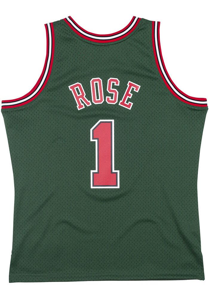 Derrick Rose Chicago Bulls Mitchell and Ness GREEN 08-09 Swingman