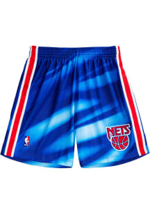 Mitchell and Ness Brooklyn Nets Mens Blue 1990 Swingman Big and Tall Shorts