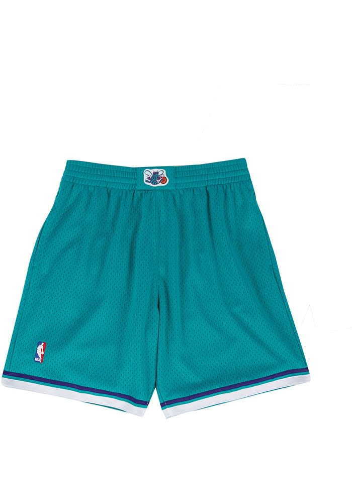 Charlotte Hornets Mens Mitchell and Ness TEAL Swingman Shorts