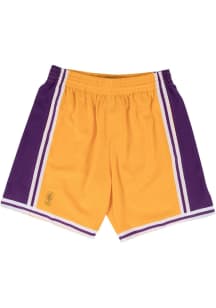 Mitchell and Ness Los Angeles Lakers Mens Gold Swingman Big and Tall Shorts