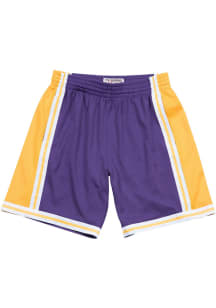 Mitchell and Ness Los Angeles Lakers Mens Purple Swingman Big and Tall Shorts
