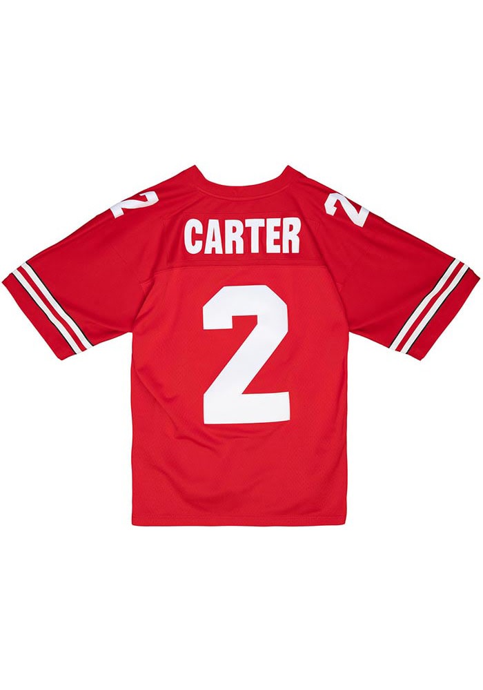 Men's Mitchell & Ness Cris Carter Scarlet Ohio State Buckeyes Big Tall Legacy Jersey