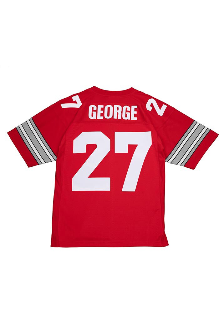 Men's Mitchell & Ness Eddie George White Ohio State Buckeyes Authentic Jersey