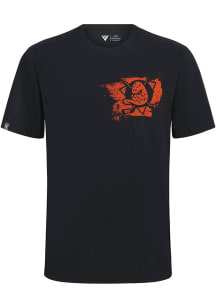 Levelwear Anaheim Ducks Black Focal Blasted Short Sleeve T Shirt