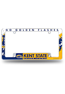 Kent State Golden Flashes Primary All Over Chrome License Plate Frame - White