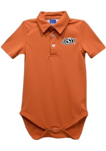 Vive La Fete Oklahoma State Cowboys Baby Orange Team Short Sleeve One Piece Polo