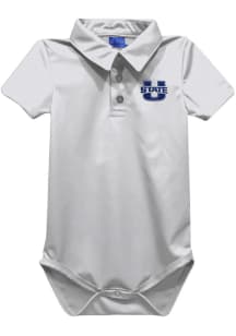 Vive La Fete Utah State Aggies Baby White Team Short Sleeve One Piece Polo