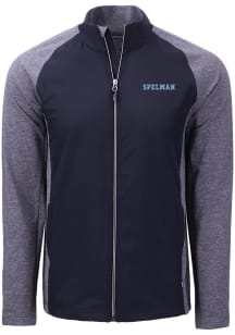 Cutter and Buck Spelman College Mens Navy Blue Adapt Eco Big and Tall Light Weight Jacket