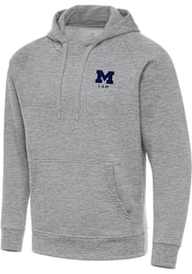 Antigua Michigan Wolverines Mens Grey Victory Law Long Sleeve Hoodie