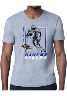 Starter Baltimore Ravens Grey Grid Short Sleeve T Shirt