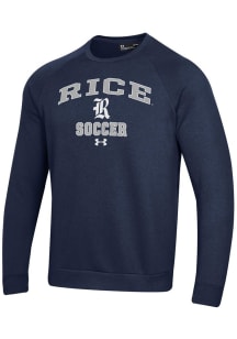 Under Armour Rice Owls Mens Navy Blue Soccer Rival Long Sleeve Crew Sweatshirt