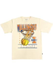 Illinois Fighting Illini Ivory Basketball Hoops Heavyweight Short Sleeve T Shirt