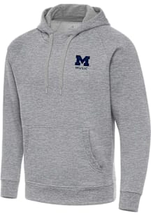 Antigua Michigan Wolverines Mens Grey Victory Music Long Sleeve Hoodie