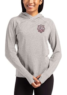 Cutter and Buck Indiana Hoosiers Womens Grey 2025 CFP National Champions Adapt Knit Hood Hooded Sw..