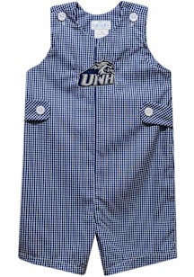 Vive La Fete New Hampshire Wildcats Baby Navy Blue Gingham Overalls