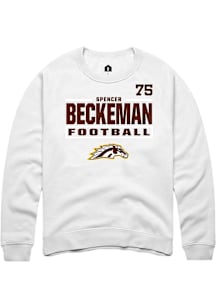 Spencer Beckeman Western Michigan Broncos Mens White Football NIL Stacked Box Player Crew