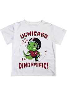 Vive La Fete University of Chicago Maroons Toddler White Dino-Riffic Short Sleeve T-Shirt