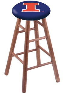 Brown Illinois Fighting Illini Round Cushion Maple Pub Stool