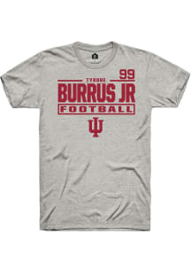 Tyrone Burrus Jr Rally Mens Ash Indiana Hoosiers NIL Stacked Box Player T Shirt