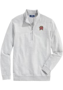 Mens Maryland Terrapins Grey Vineyard Vines Shep Shirt Qtr Zip Pullover