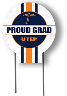 UTEP Miners KH Sports Fan 20x20 Circle Yard Sign with Stakes Proud Grad Yard Sign - White