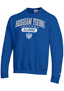 Champion BYU Cougars Mens Blue Pill Alumni Powerblend Long Sleeve Crew Sweatshirt