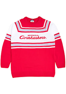 Charlie Hustle Nebraska Cornhuskers Mens Red Script Sweater Long Sleeve Sweater