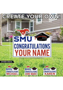 SMU Mustangs Personalized Congratulations Grad Yard Sign - White