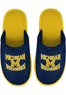 Michigan Wolverines Wordmark Stacked Big Logo Mens Slippers