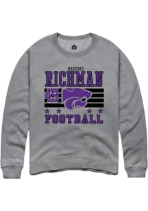 Maguire Richman Rally Mens Grey K-State Wildcats NIL Striped Player Crew