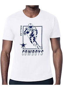 Starter Dallas Cowboys White Grid Short Sleeve T Shirt