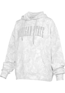 Pressbox Michigan State Spartans Womens White Camo Hooded Sweatshirt