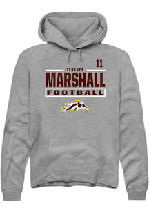 Terence Marshall Western Michigan Broncos Mens Grey Football NIL Stacked Box Player Hood