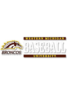 Western Michigan Broncos 6x2 Baseball Auto Decal - Brown
