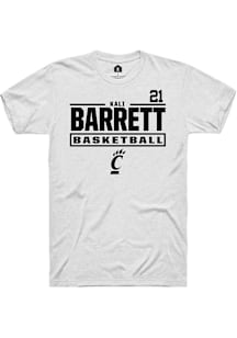 Kali Barrett Cincinnati Bearcats White NIL Stacked Box Short Sleeve Player T Shirt