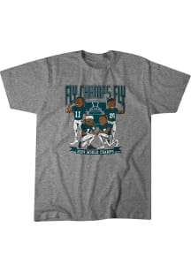 Saquon Barkley Philadelphia Youth Grey World Champions Caricatures Player Tee