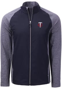 Cutter and Buck Minnesota Twins Mens Navy Blue Adapt Eco Big and Tall Light Weight Jacket
