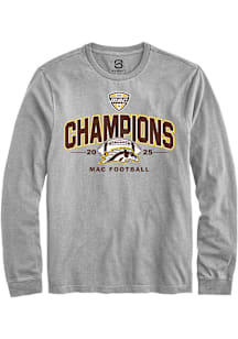 Summit Sportswear Western Michigan Broncos Grey MAC 2025 Football Champions Long Sleeve T Shirt