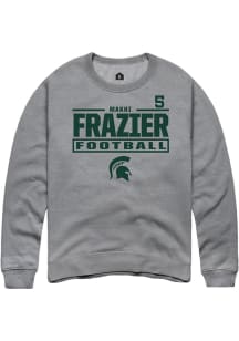 Makhi Frazier Rally Mens Graphite Michigan State Spartans NIL Stacked Box Crew Sweatshirt