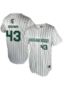Griffin Brown Genuine Collective Mens White Michigan State Spartans NIL Jersey
