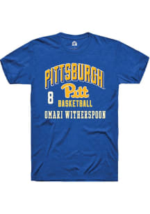 Omari Witherspoon Rally Mens Blue Pitt Panthers NIL Arch Logo Player T Shirt