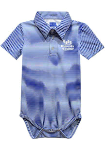 Vive La Fete Buffalo Bulls Baby Blue Pencil Stripe Short Sleeve One Piece Polo