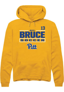 Maya Bruce Rally Mens Gold Pitt Panthers NIL Stacked Box Player Hood