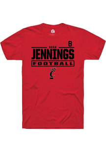 Noah Jennings Rally Mens Red Cincinnati Bearcats NIL Stacked Box Player T Shirt