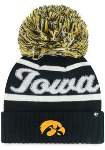 Iowa Hawkeyes 47 Spirited Cuff Pom Womens Knit Hat - Black