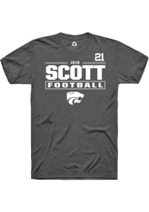 jojo scott Rally Mens Dark Grey K-State Wildcats NIL Stacked Box Player T Shirt