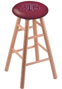 Texas A&amp;M Aggies Round Cushion Oak Pub Stool - Brown