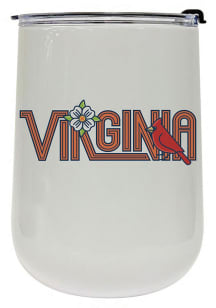 Virginia State Icon Line Art 18oz Stainless Steel Stemless - White
